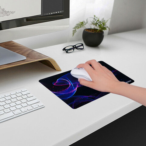 Коврик для мыши SONNEN "NEON WAVE" резина + ткань, 250х200х2 мм, 513958