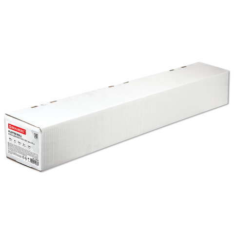 Бумага широкоформатная рулон для плоттера, 1067 мм х 45 м х втулка 50,8 мм, 80 г/м2, белизна CIE 146%, BRAUBERG, 110628