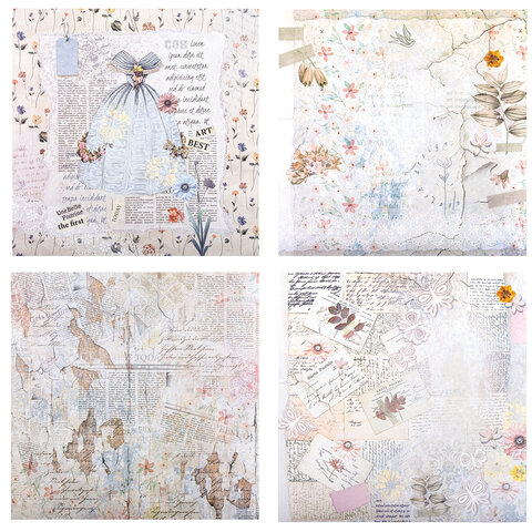 Бумага для скрапбукинга 30х30 см, "В бежевых тонах", двусторонняя, 12 листов, 180 г/м2, ОСТРОВ СОКРОВИЩ, 665437