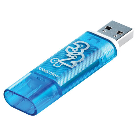 Флеш-диск 32 GB, SMARTBUY Glossy, USB 2.0, синий, SB32GBGS-B