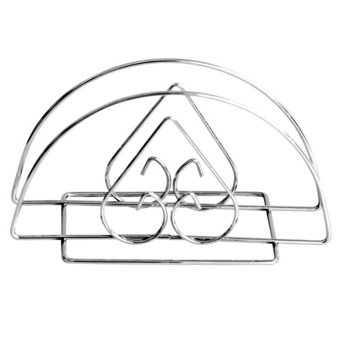 Салфетница 13х7х6 см, ассорти 3 дизайна, хром, металл, BOOMHOUSE (БУМХАУС) BASIC, 701121