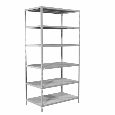 Стеллаж металлический BRABIX "MS 220/40-6", 2200х1000х400 мм, 6 полок, 291374