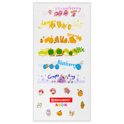 Набор текстовыделителей двусторонних 6 НЕОНОВЫХ ЦВЕТОВ, BRAUBERG "TWIN NEON", линия 1-5 мм, 152517