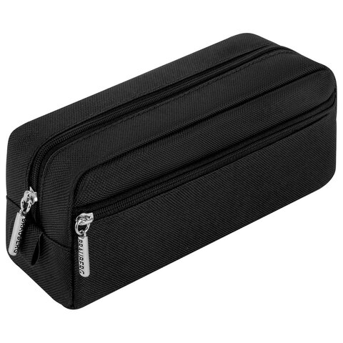 Пенал мягкий BRAUBERG, 2 отделения, ассорти 3 цвета, "Basic", 19х9х4 см, дисплей, 273611