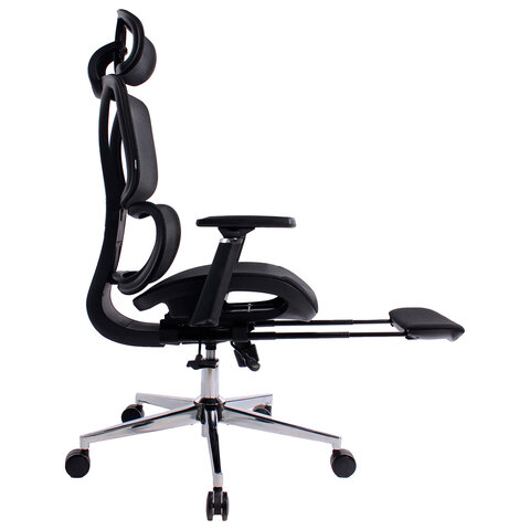 Кресло BRABIX PREMIUM "Evolution ER-700", подножка, слайдер, синхромеханизм, сетка, черное, 532947