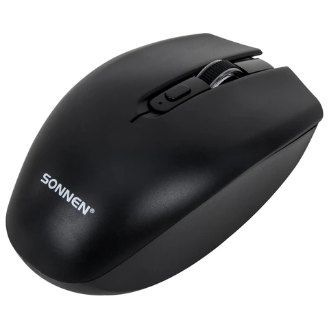 Мышь беспроводная USB, 800/1200/1600 dpi, 5 кнопок + колесо-кнопка, оптическая, SONNEN Q80, черная, 513945