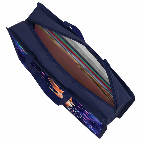 Папка на молнии с ручками BRAUBERG KIDS А4, 1 отделение, пластик, 100 мм, "Fairy fox", 273375