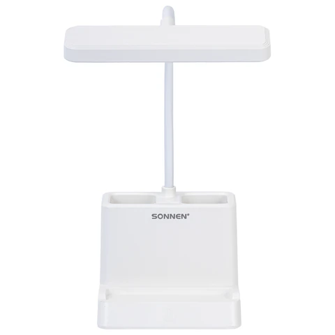Настольная лампа / светильник беспроводная SONNEN PT-302, органайзер, USB, LED, 3 Вт, 3 режима, 238783