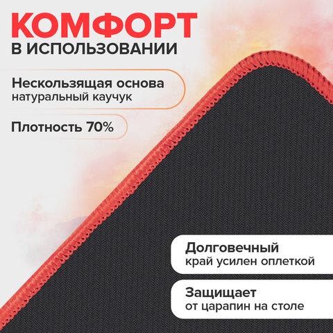 Коврик компьютерный для мыши и клавиатуры большой SONNEN "BLACK TITAN XL", 800x300x3 мм, черный, 513615