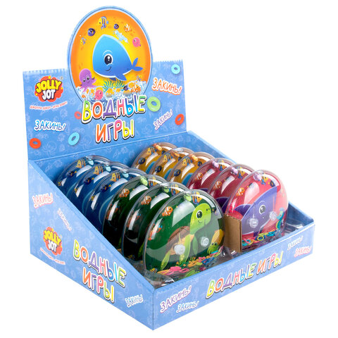 Водная игра ПОДВОДНЫЙ МИР, 10х10 см, колечки, ассорти, 4 вида, JOLLY JOT (ДЖОЛЛИ ДЖОТ), 665995