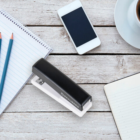 Степлер №24/6, 26/6 BRAUBERG "STYLE MAX", до 30 листов, черный, 272749