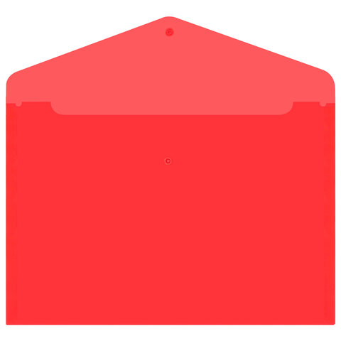 Папка-конверт с кнопкой прозрачная А4, BRAUBERG "UNIVERSAL", до 100 листов, красная, 0,15 мм, 273073