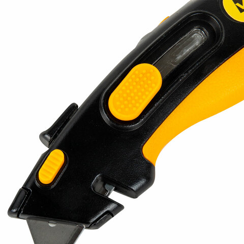 Нож универсальный мощный, BRAUBERG METALLIC PRO, автофиксатор, функция автовозврата, 238737