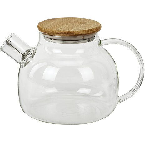 Чайник заварочный 900 мл "Бочонок", жаропрочное стекло, подставка для свечи, сито, DASWERK (ДАСВЕРК), 608646