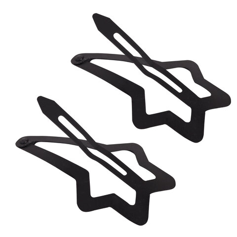 Заколки для волос НАБОР 2 шт., 5,5 см, клик-клак, soft touch, чёрный, MONTE VITA (МОНТЕ ВИТА), 457081