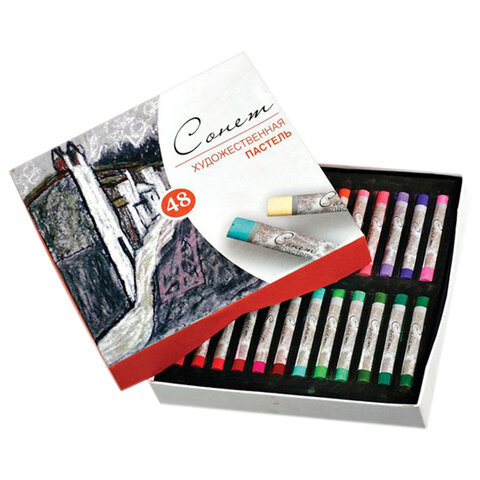 Пастель сухая художественная "Сонет", 48 цветов, круглое сечение, Невская Палитра, 7141242