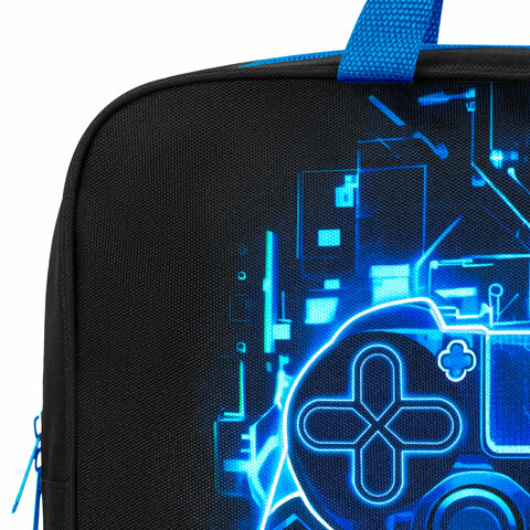 Папка на молнии с ручками BRAUBERG KIDS А4, 1 отделение, полиэстер, 80 мм, "Digital gamepad", 273316