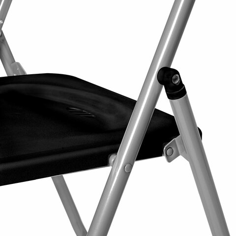 Стул складной BRABIX "Golf Lite CF-017", серебристый каркас, пластик чёрный, 532895