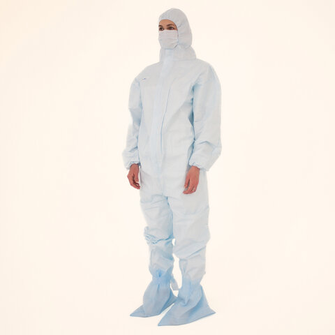 Комплект одноразовой одежды защитный КХ-87 (комбинезон, бахилы, маска), размер 56-58, ГЕКСА