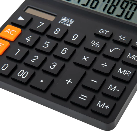 Калькулятор настольный BRAUBERG DIGITAL-12-BK (151х152 мм), 12 разрядов, двойное питание, ЧЕРНЫЙ, 272968
