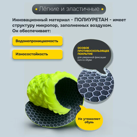 Стельки для обуви АНАТОМИЧЕСКИЕ С МАССАЖНЫМ ЭФФЕКТОМ, материал PU PRO, размер RU 34-39 / EU 35-40, с линиями выреза, SHEGRA (ШЕГРА), 700742