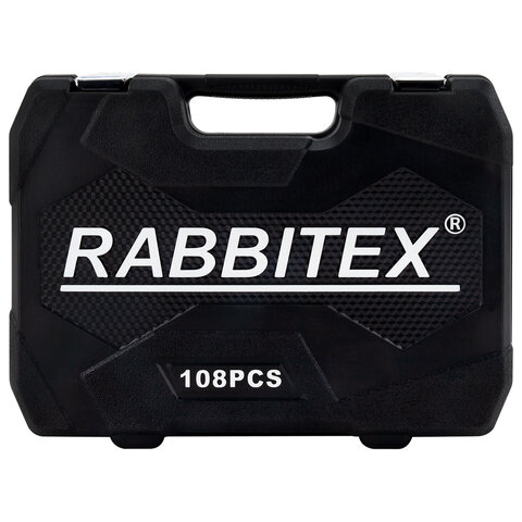 Набор инструментов для автомобиля, 108 предметов, пластиковый кейс, RABBITEX (РАББИТЕКС), 671339
