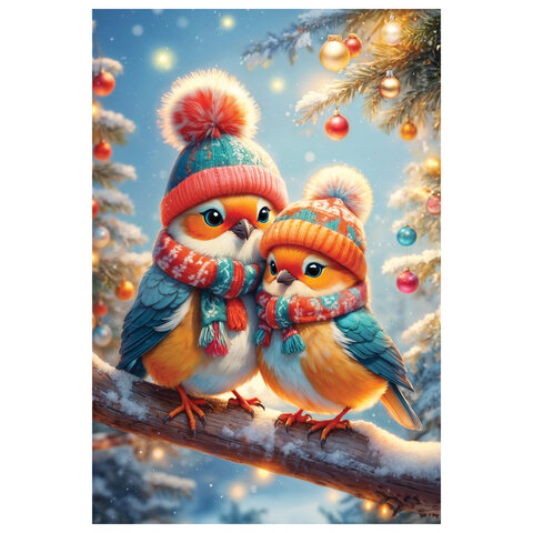 Пазл картонный НОВОГОДНИЙ 260 элементов АССОРТИ, 220х330 мм, HATBER