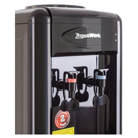 Кулер для воды AQUA WORK 0.7-TDR, настольный, НАГРЕВ/ЭЛЕКТРОННОЕ ОХЛАЖДЕНИЕ, 2 крана, черный, 34502