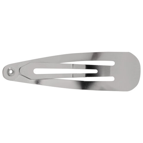 Заколки для волос НАБОР 10 шт., 5 см, клик-клак, глянцевый, серебристый, MONTE VITA (МОНТЕ ВИТА), 457079