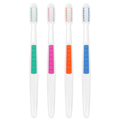 Зубная щетка жесткая CLASSIC WHITENING, безопасное отбеливание, КОМПЛЕКТ 8 шт., LAIMA DENT, 609315