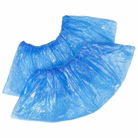 Бахилы двойные КОМПЛЕКТ 800 штук (400 пар) ОСОБО ПРОЧНЫЕ евроблок, 40х14 см, 52 мкм, 6 г, ELEGREEN