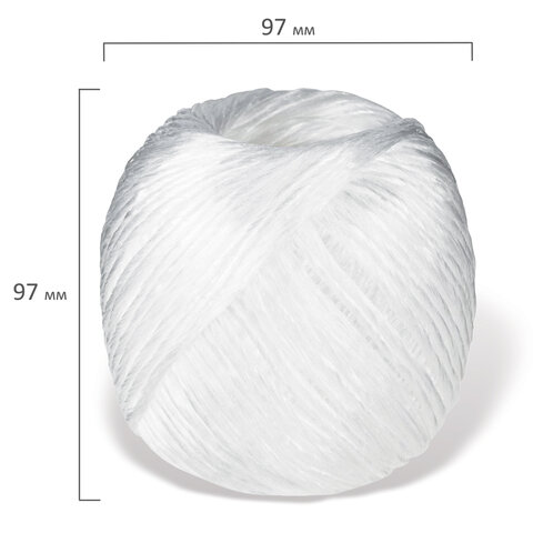 Шпагат полипропиленовый, длина 125 м, диаметр 2 мм, линейная плотность 1600 текс, BRAUBERG, 600398