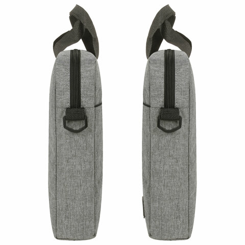 Сумка портфель HEIKKI PERSPECTIVE (ХЕЙКИ) с отделением для ноутбука 15,6", с карманом, серая, 29х40х7 см, 272595