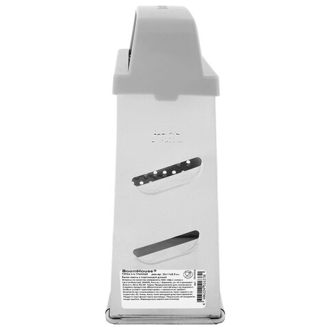Терка 4 грани 22х11х8,5 см, белая жесть с пластиковой ручкой, BOOMHOUSE (БУМХАУС) Кварц, 701859