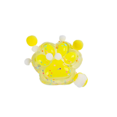 Игрушка-антистресс "КОШАЧЬЯ ЛАПКА С ПОМПОНАМИ", 7х6 см, ассорти 4 цвета, дисплей, JOLLY JOT (ДЖОЛЛИ ДЖОТ), 665774