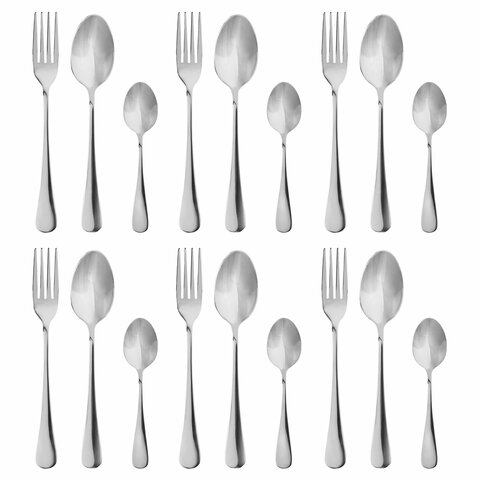 Набор столовых приборов STANDARD 18 шт., 6 персон, серебристый, нержавеющая сталь, DASWERK (ДАСВЕРК), 609074