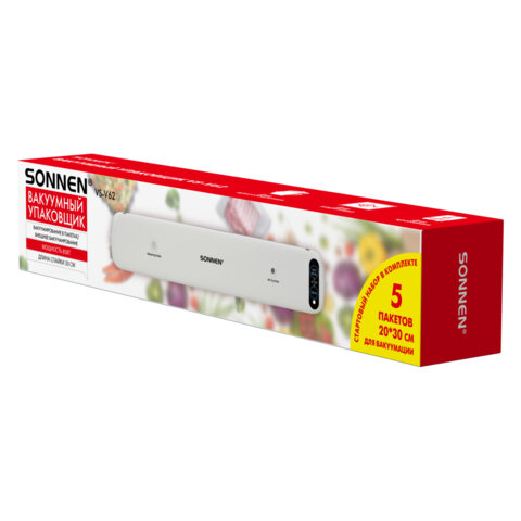 Вакууматор/вакуумный упаковщик SONNEN VS-V62, 85 Вт, запаивание до 30 см, 456337