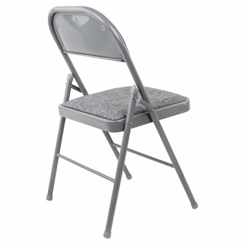 Стул складной BRABIX "Golf Plus CF-003 КОМФОРТ", серый каркас, серая ткань, 532890