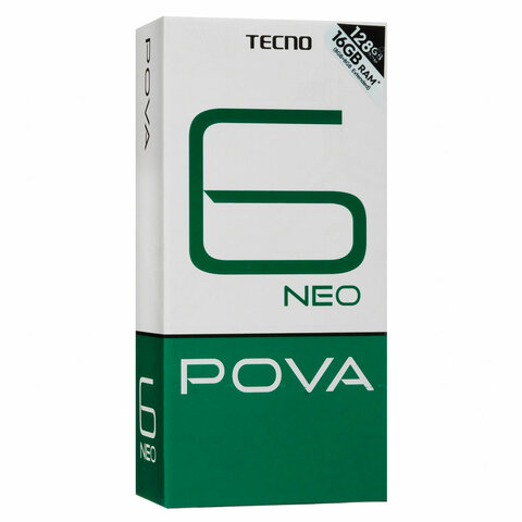 Смартфон TECNO POVA 6 NEO, 2 SIM, 6,8", 4G, 60/8 Мп, 8/128 ГБ, черный, пластик, TCN-LI6.8.128.SPB