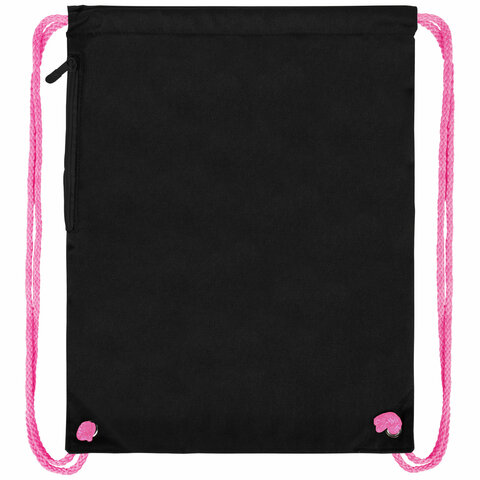 Мешок для обуви BRAUBERG PREMIUM, карман, подкладка, светоотражайка, 43х33 см, "Pink lava", 273441