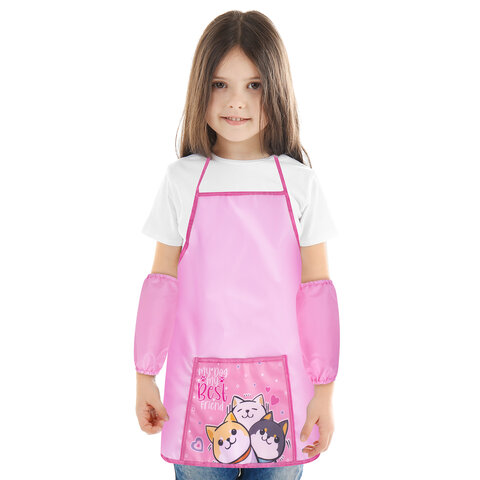 Фартук с нарукавниками для уроков труда ПИФАГОР, 1 карман, 46x54 см, "Best team", 273762