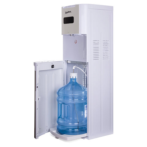 Кулер для воды AQUA WORK QRB-72LDS, напольный, НАГРЕВ/ОХЛАЖДЕНИЕ ЭЛЕКТРОННОЕ, таймер, бутыль снизу, белый, 33352