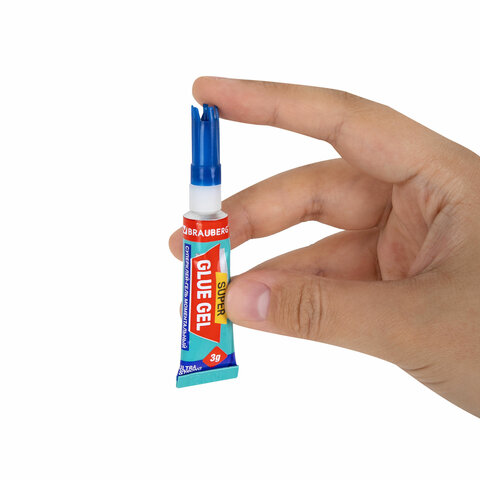 Клей-гель моментальный (суперклей) BRAUBERG "EXTRA", 3 г, УЛЬТРАПРОЧНЫЙ, отрывная мультикарта, 608103