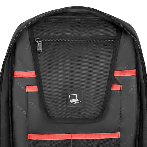 Рюкзак HEIKKI HIGH TECH (ХЕЙКИ) с отделением для ноутбука, USB-порт, черный, 46x30x10 см, 272588