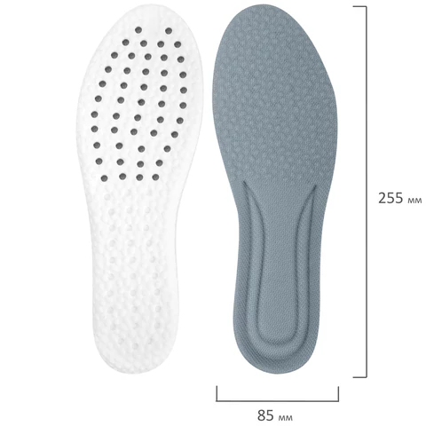 Стельки для обуви АНАТОМИЧЕСКИЕ ДЫШАЩИЕ, материал PU PRO, размер RU 34-39 / EU 35-40, с линиями выреза, SHEGRA (ШЕГРА), 700738
