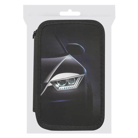 Пенал ПИФАГОР, 3 отделения, ламинированный картон, 19х11 см, "Car flash", 272254