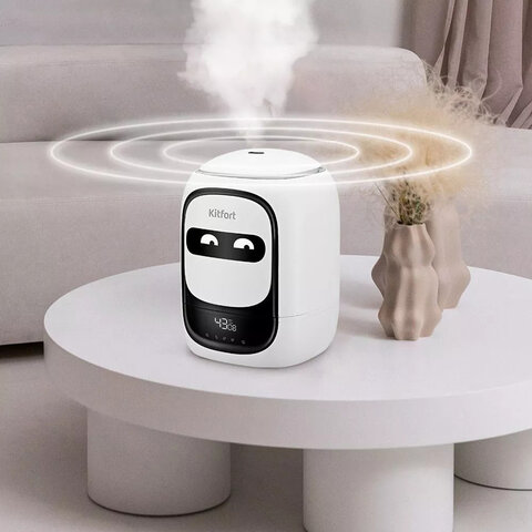 Увлажнитель воздуха KITFORT КТ-2878, объем бака 4,8 л, 25 Вт, арома-контейнер, гигрометр, белый