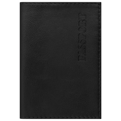 Обложка для паспорта натуральная кожа галант, "PASSPORT", черная, BRAUBERG, 237179