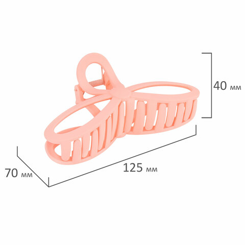 Краб для волос 12,5 см, soft-touch, розовый, MONTE VITA (МОНТЕ ВИТА), 457011