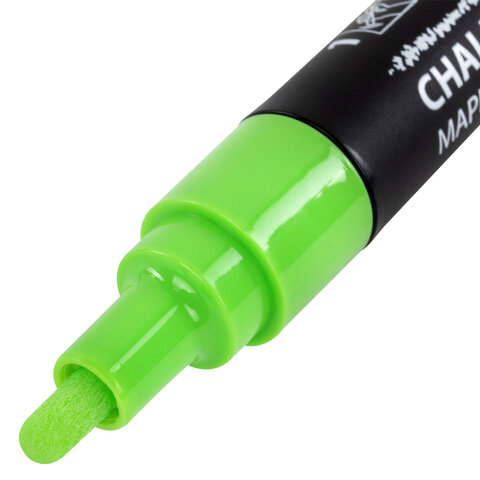 Маркер меловой CHALK LIQUID MARKER, ЗЕЛЕНЫЙ, 3 мм, стираемый, BRAUBERG "CHALK", 152587
